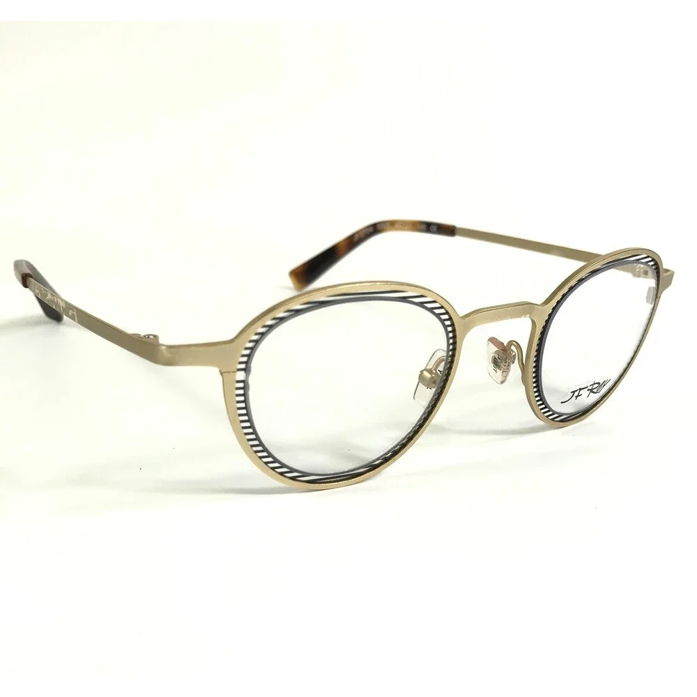 JF Rey Eyeglasses Frames JF2704 5505 Gold Gunmetal Matte Round 46-21-146